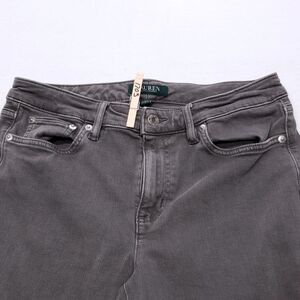 Lauren Ralph Lauren Button Zip Causal Dark Wash Denim Jeans Womens Size 8 Gray